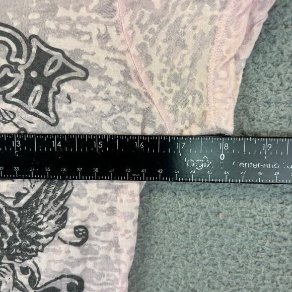 Y2k Burnout Baby Tee Womens XL Sheer Grunge Angels Cherubs VTG Hard Rock Hotel - Picture 5 of 8